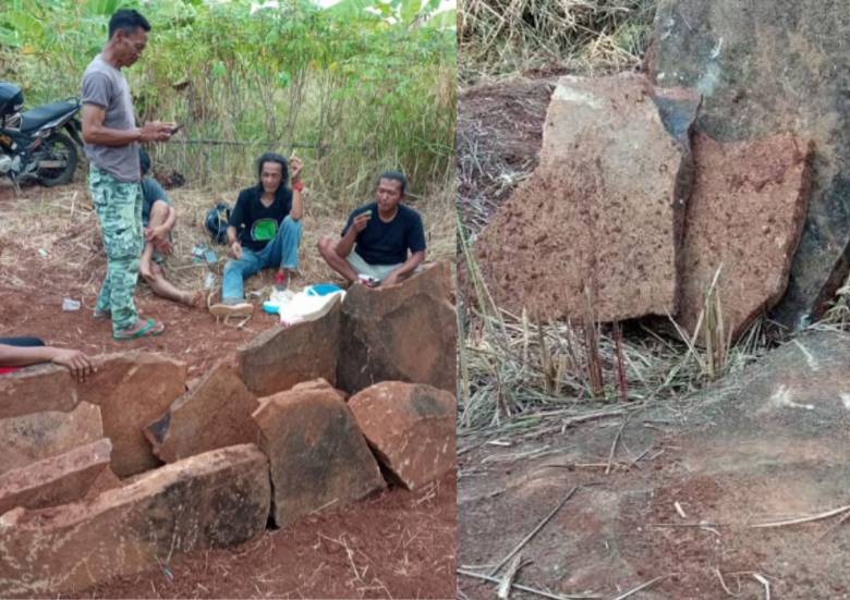 Situs Peti Kubur Batu Jaman Megalitikum di Desa Belawa Cirebon Tidak Terawat