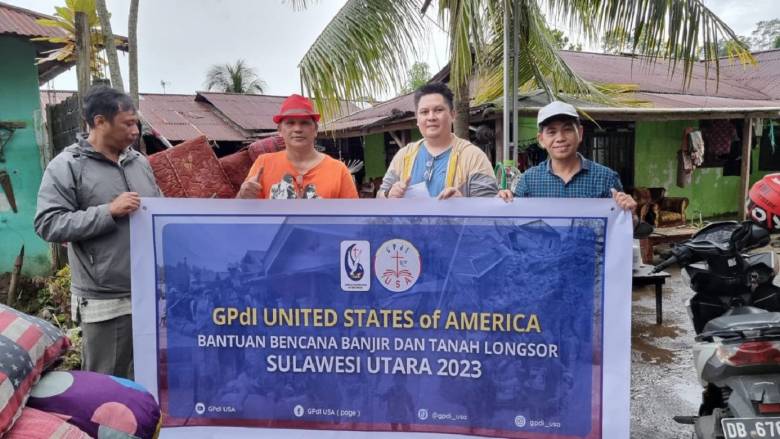 GPdI USA Menyalurkan Bantuan kepada Korban Bencana Alam di Minut dan Manado
