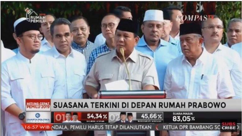 Kumat Lagi, Prabowo Klaim Menang Pilpres