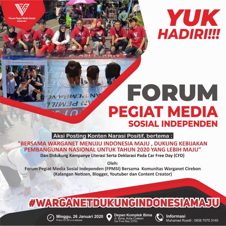 Awali Tahun 2020, FPMSI Gelar Aksi Kampanye Literasi Ajak Warganet Cirebon Posting Konten Positif