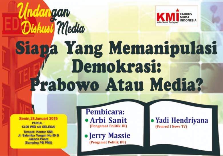 KMI Akan Kupas Pernyataan Capres Prabowo Soal Netralitas Media Lewat Diskusi