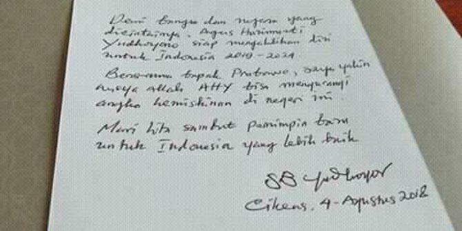 Hanya Prabowo yang Bisa Jawab atas Beredarnya Surat SBY