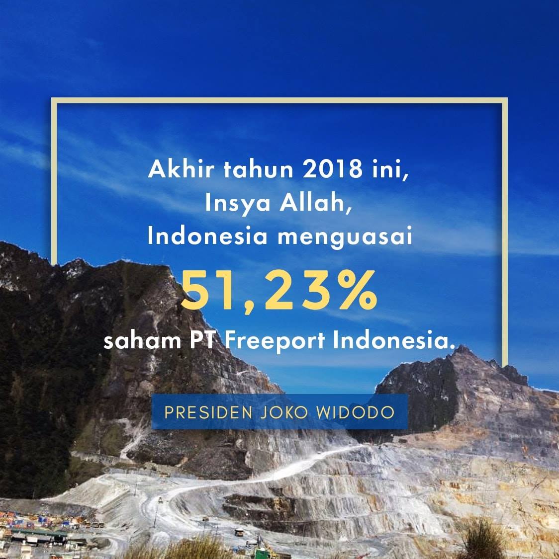Akhir 2018 NKRI Kuasai 51,23 Persen Saham PT Freeport Indonesia